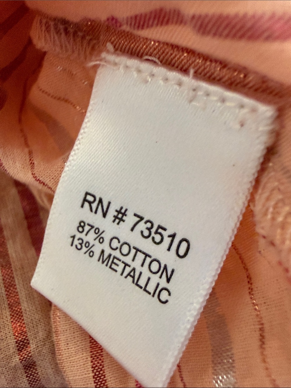 Light Pink Striped Ruffle Neck Blouse - Picture 13 of 14